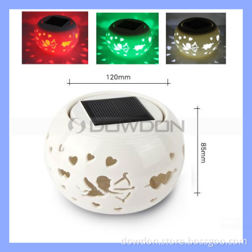 100cm Height White Solar Ceramic Cupid Garden Light Desk Lamp